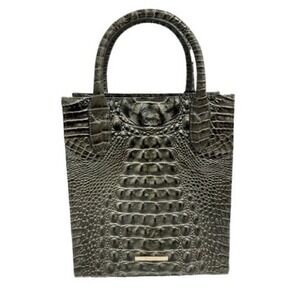 Brahmin Moira-Hunter Melbourne Tote Gray Croc Leather Bag Handbag Purse